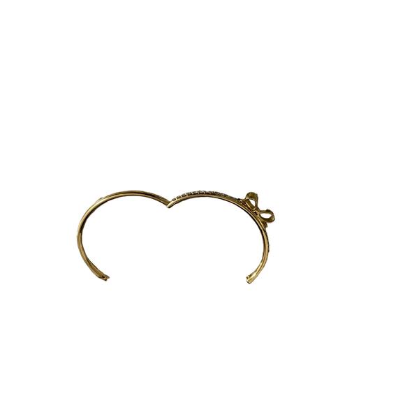 Kate Spade Hinged Embellished Bow Bangle Gold - Picture 4 of 6
